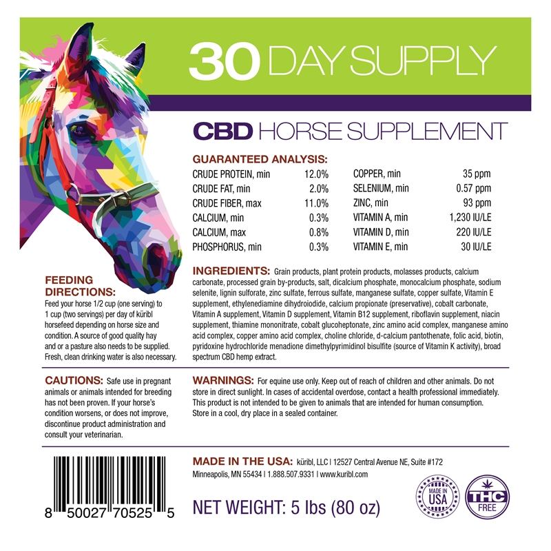 CBD Horse Supplement 7,500mg (30 Day Supply)