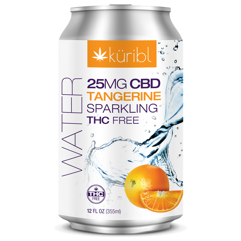 Picture of 4 PACK CBD SPARKLING THC FREE WATER 25MG TANGERINE