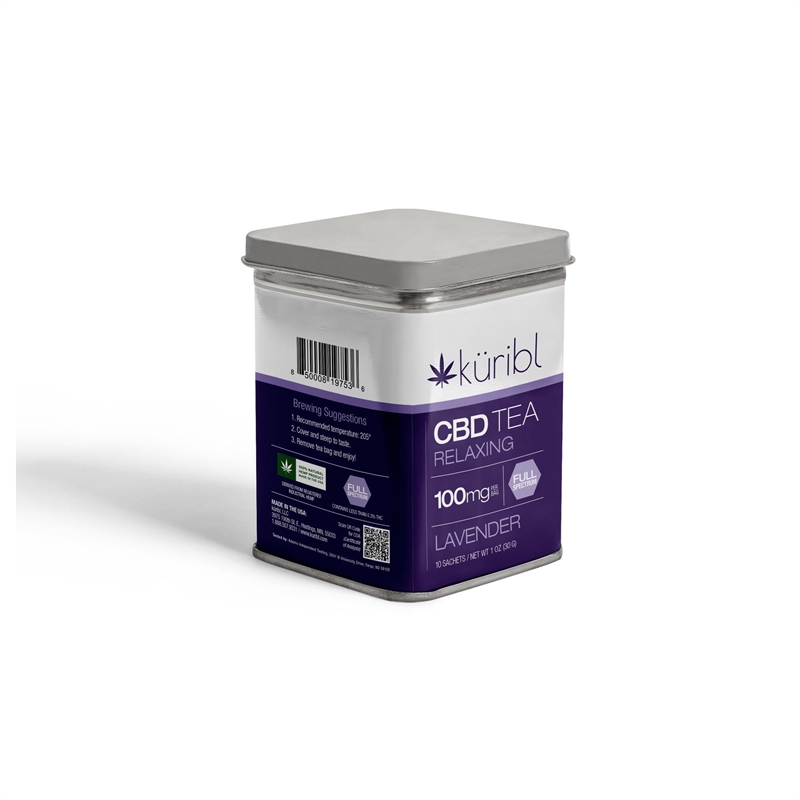 Picture of Tea Tin 1000mg Full Spectrum Lavender (100mg/10 sachets) 