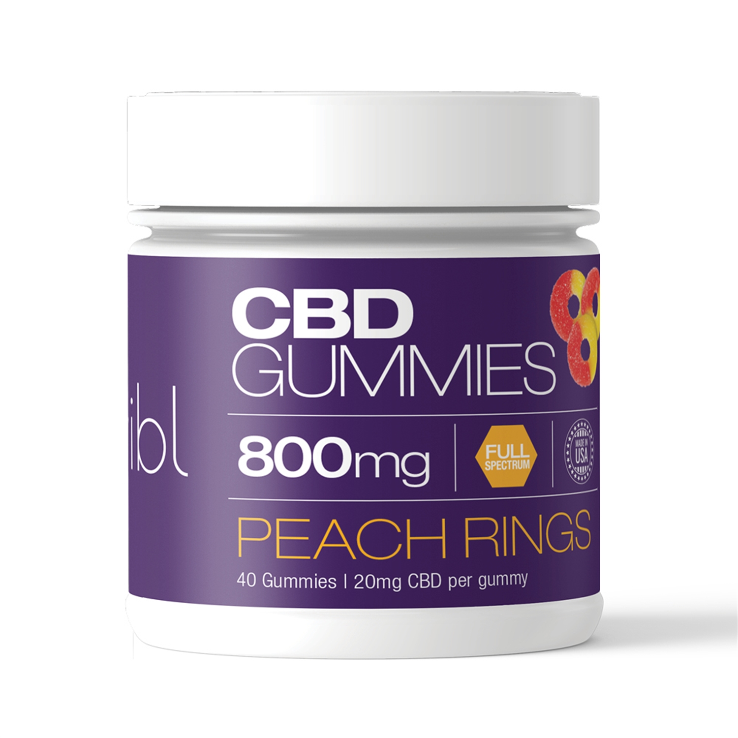 Picture of Gummies Peach Rings 800mg Full Spectrum (10mg/40 count)