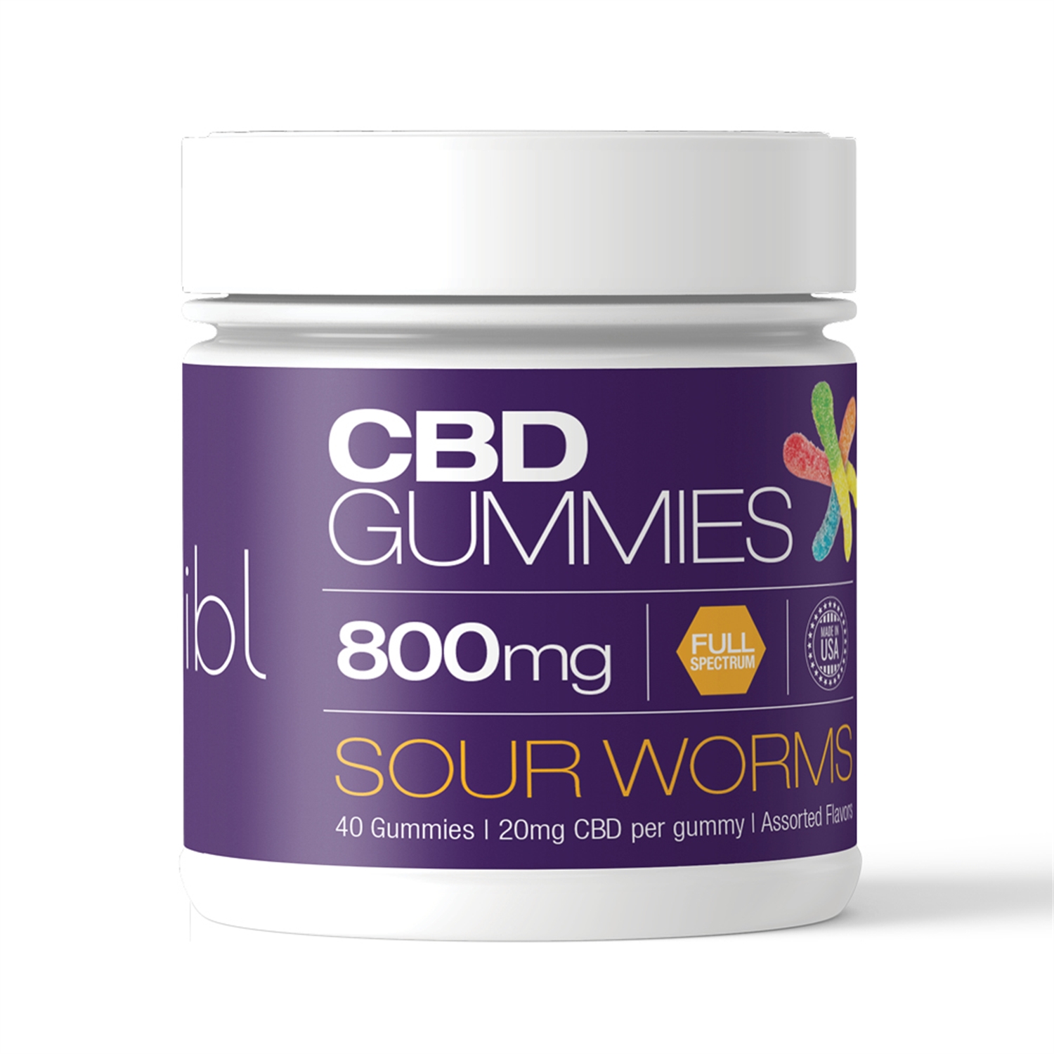 Picture of Gummies Sour Worms 800mg Full Spectrum