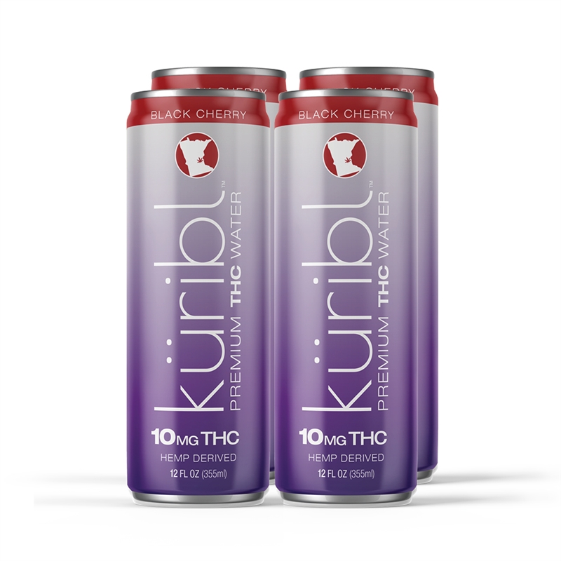 *NEW! 4 PACK THC 10mg Sparkling Water BLACK CHERRY